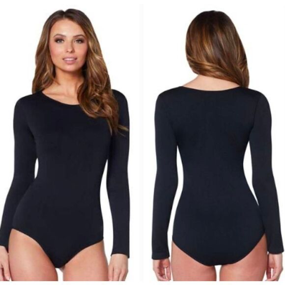 🔸️NIB Spirit Black Long Sleeve Bodysuit Small/Medium - Picture 1 of 13